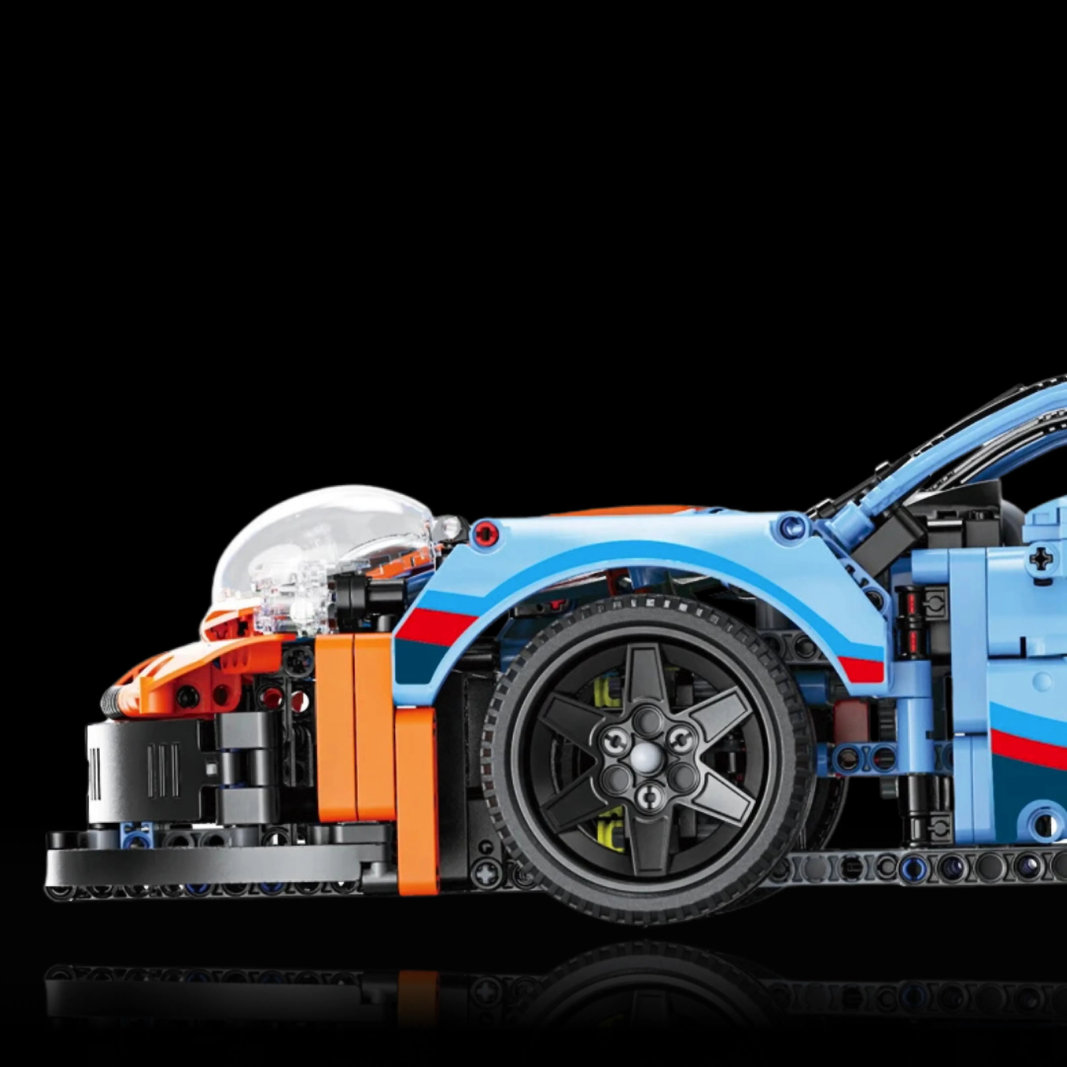 911 RSR Blau-Orange Modellbausatz (1580 Teile)